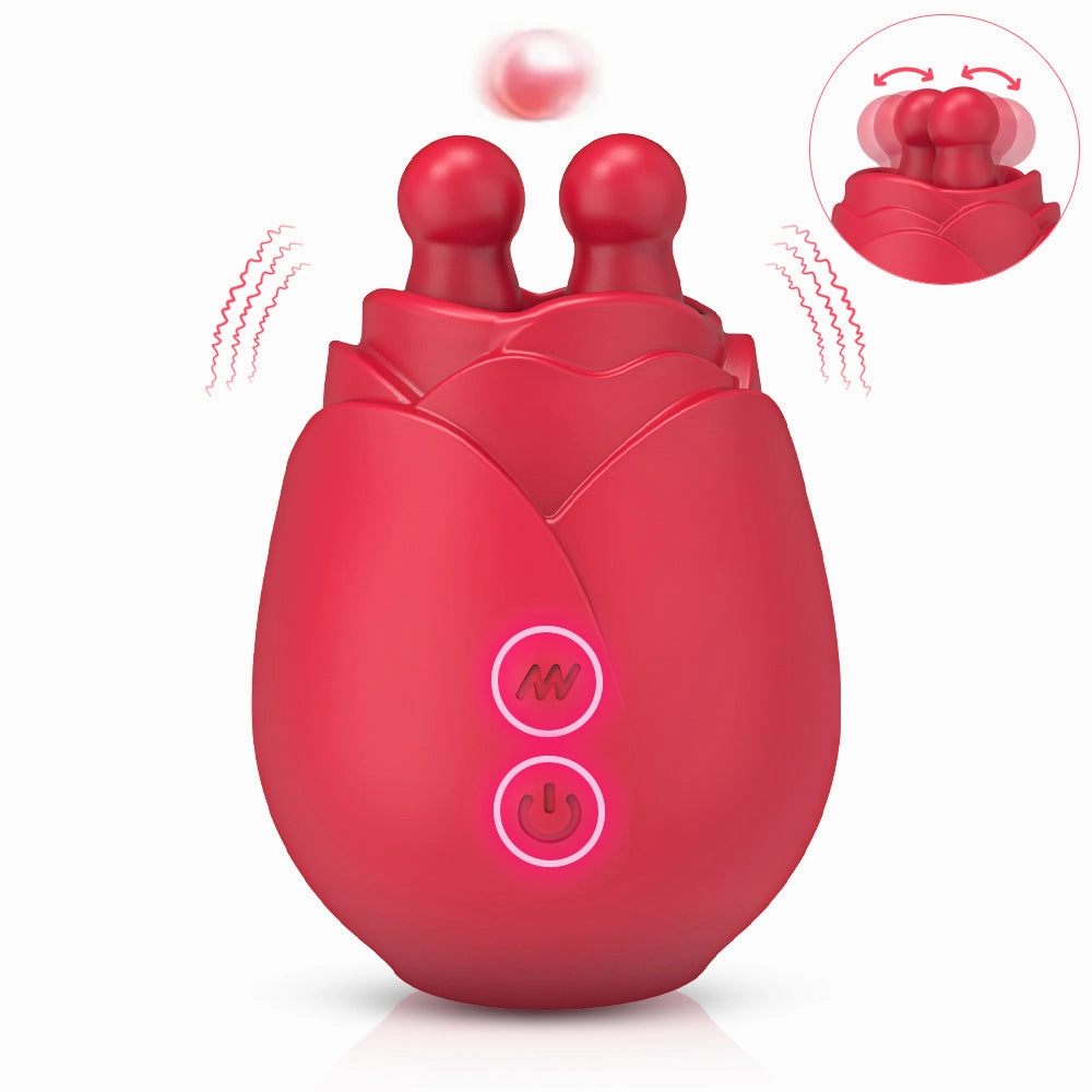 Yami - 10 Modes Licking Vibrating Rose Nipple Vibrators For Women